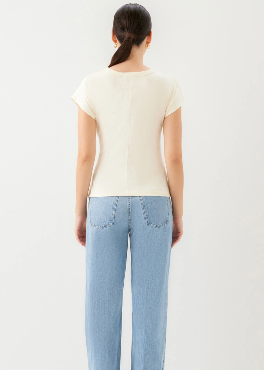 Greta Side-Knot Top Ivory