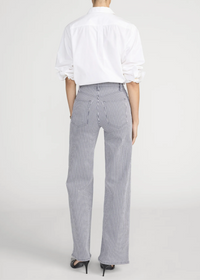 FRAME Le Slim Palazzo Navy Stripe