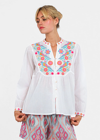 Catnep Blouse Sorbet Birds Embroidery