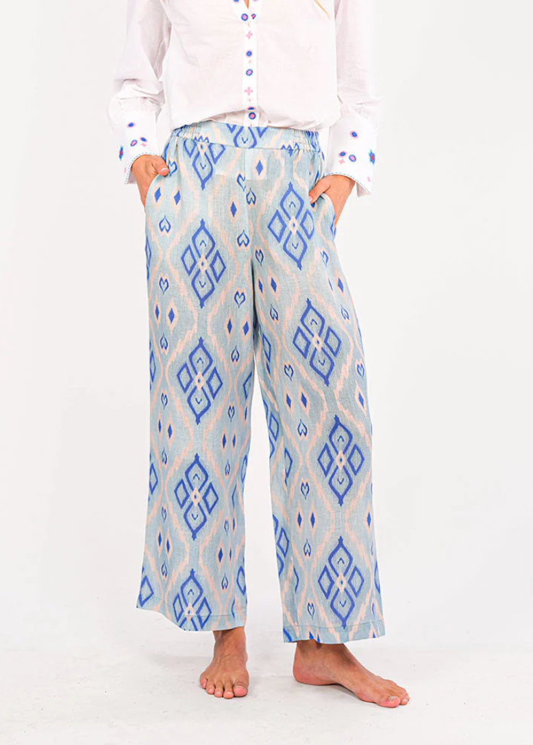 Fennel Pants Ikat Blue