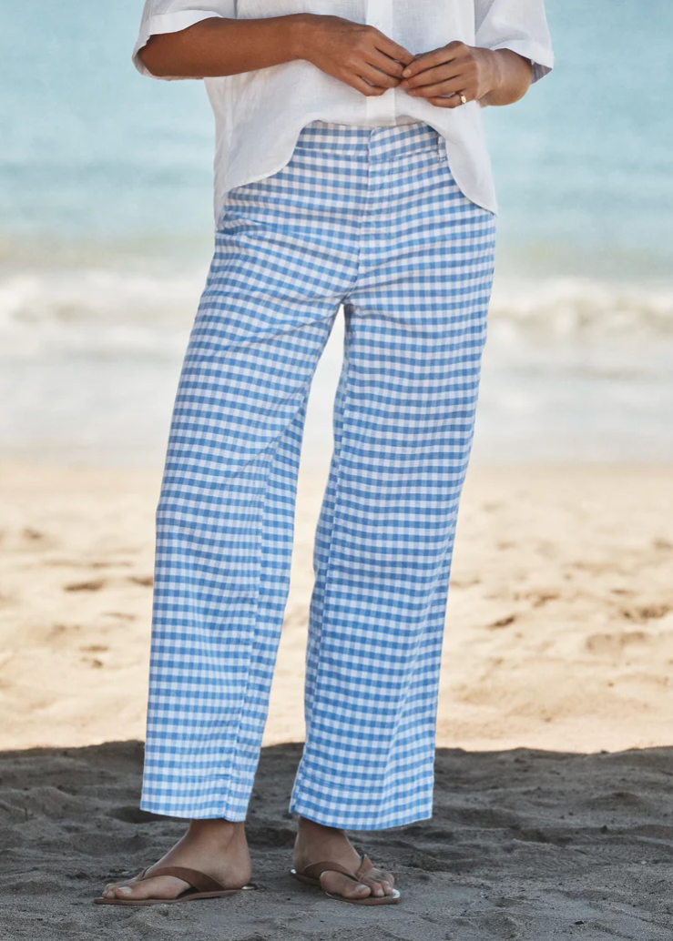 F&E Wexford Linen Blue Gingham