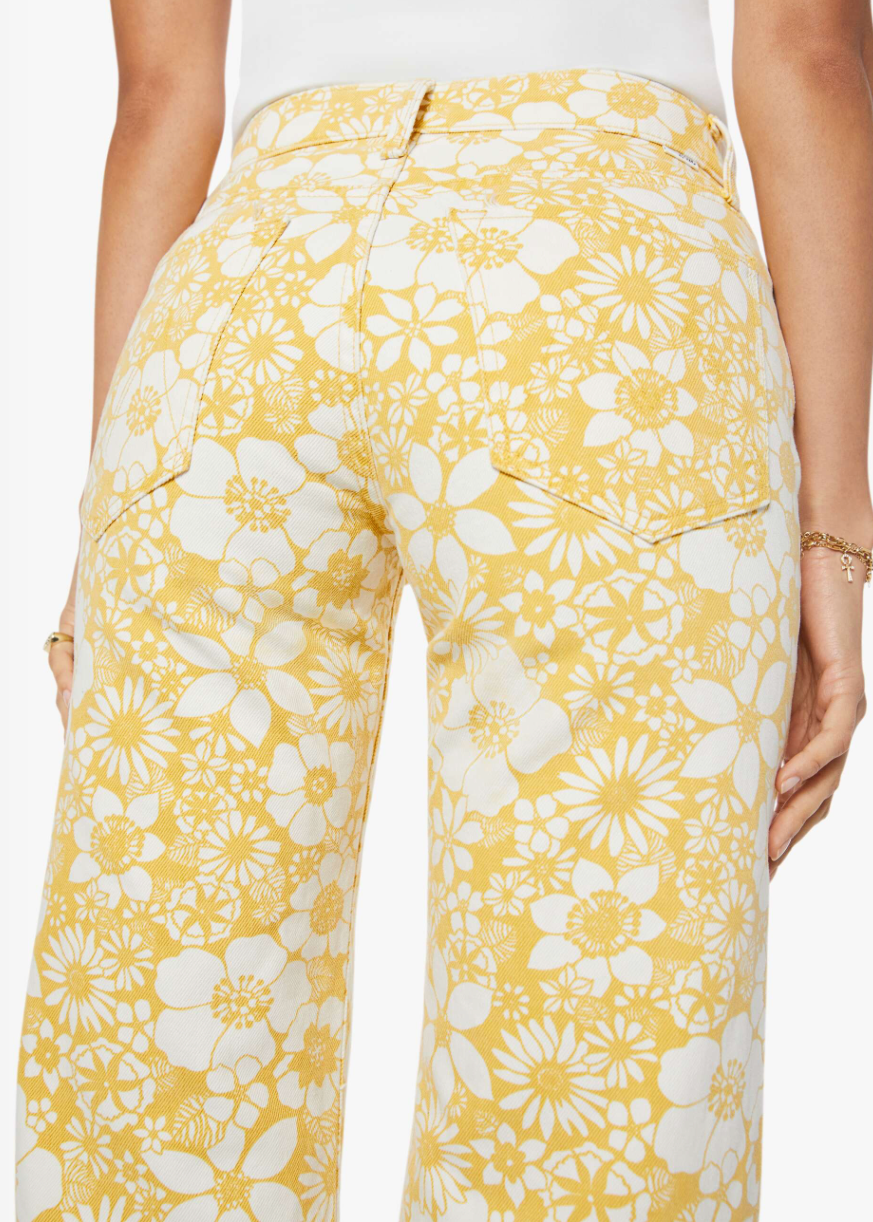 MOTHER Mid Rise Rambler Zip Ankle Floral Notes