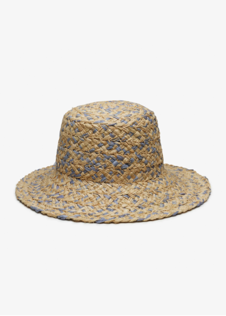 Lark Raffia Bucket in Blue