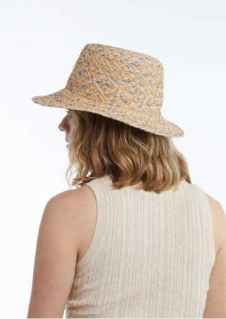 Lark Raffia Bucket in Blue