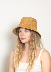 Tali Straw Bucket Hat in Camel