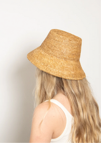 Tali Straw Bucket Hat in Camel