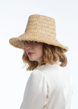 Bali Raffia Bucket in Natural