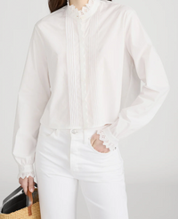 FRAME Keepsake Pintuck Blouse