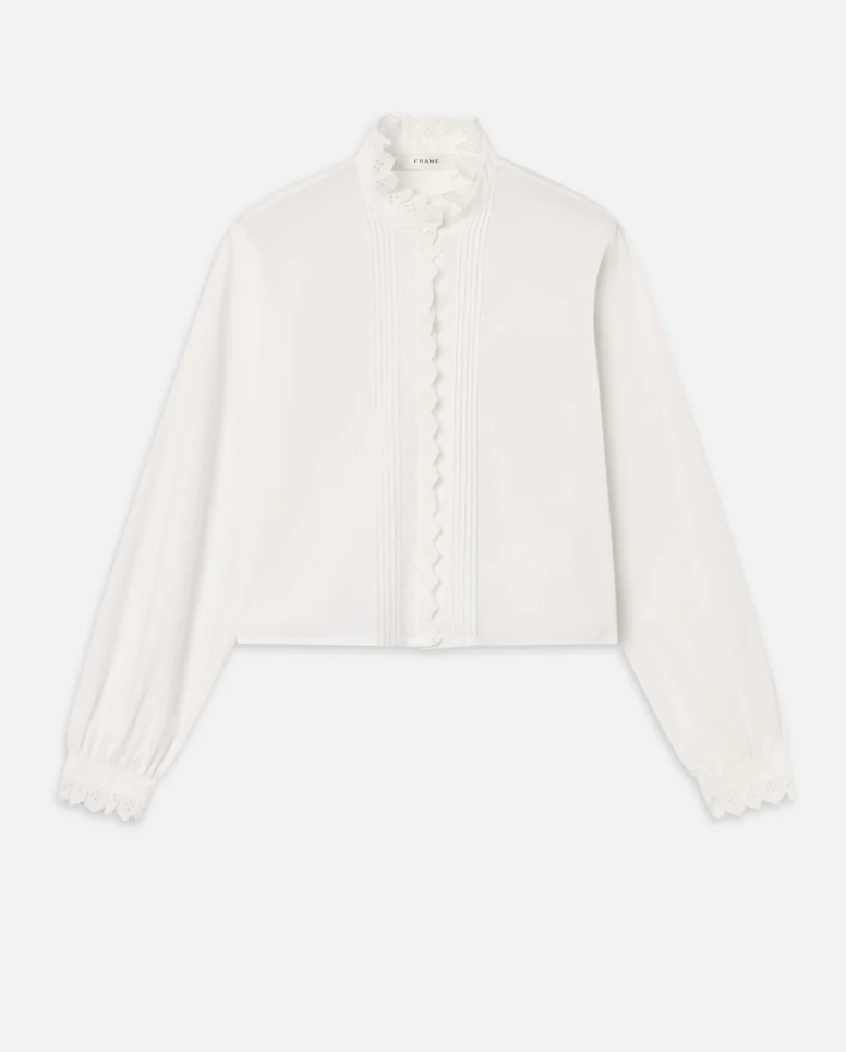 FRAME Keepsake Pintuck Blouse