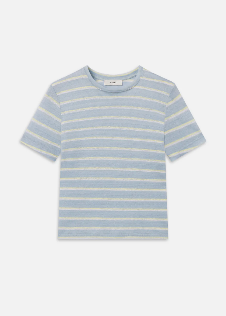 FRAME Linen Baby Tee Chambray