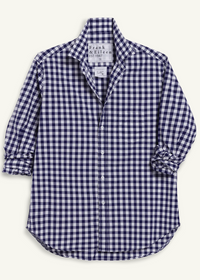 F&E Eileen Navy Gingham Button-Up