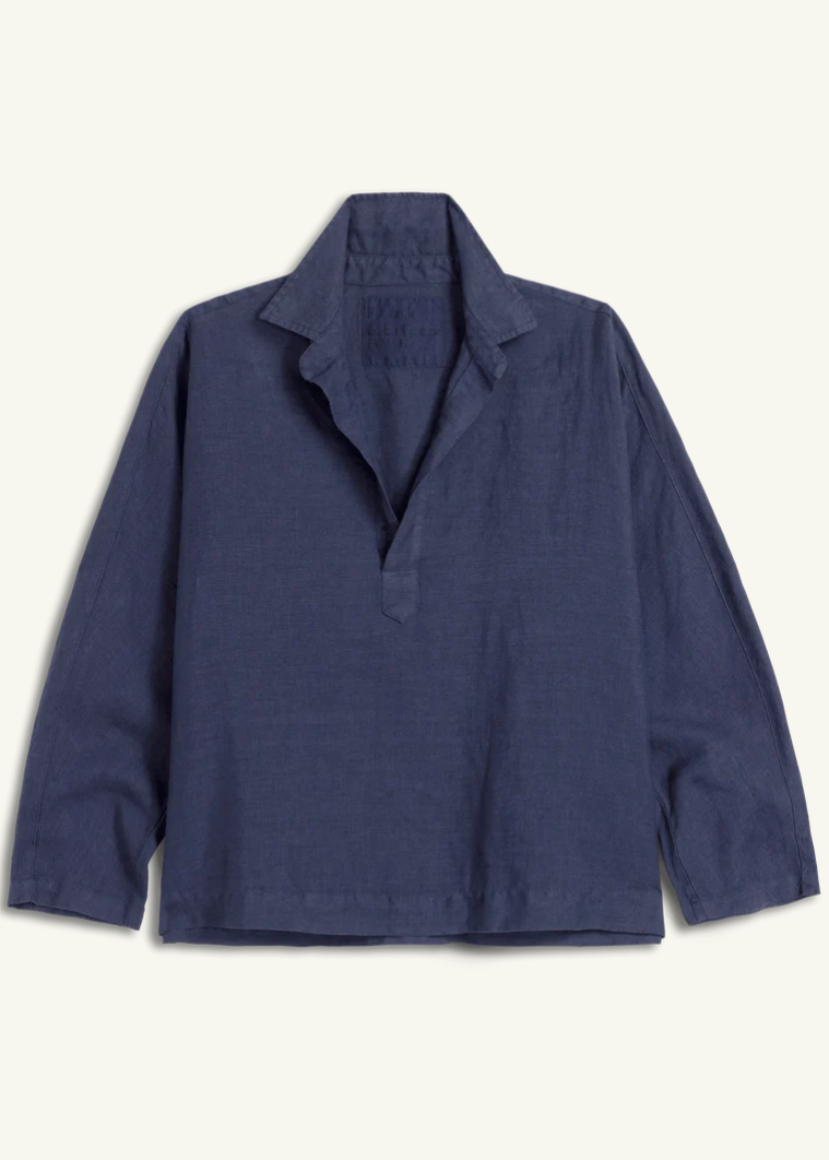 F&E Gabi Navy Linen Popover