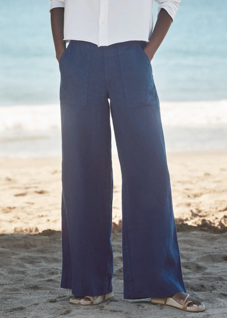 F&E Madeline Navy Patch Pocket Pull-On Pant