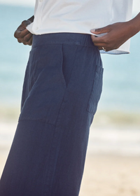 F&E Madeline Navy Patch Pocket Pull-On Pant