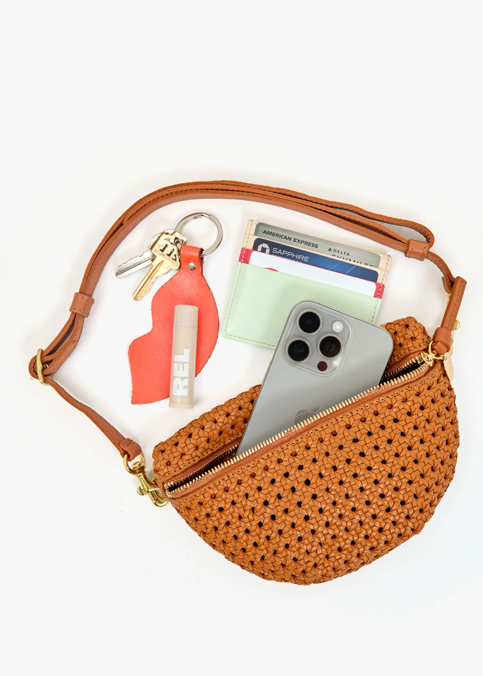 Clare V Petite Fanny Tan Rattan