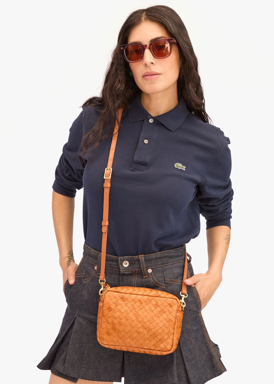 Clare V Midi Sac Woven Diagonal Natural