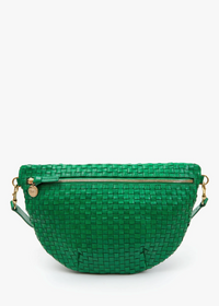 Clare V Grande Fanny Grass Woven Checker
