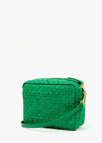 Clare V Midi Sac Grass Woven Checker