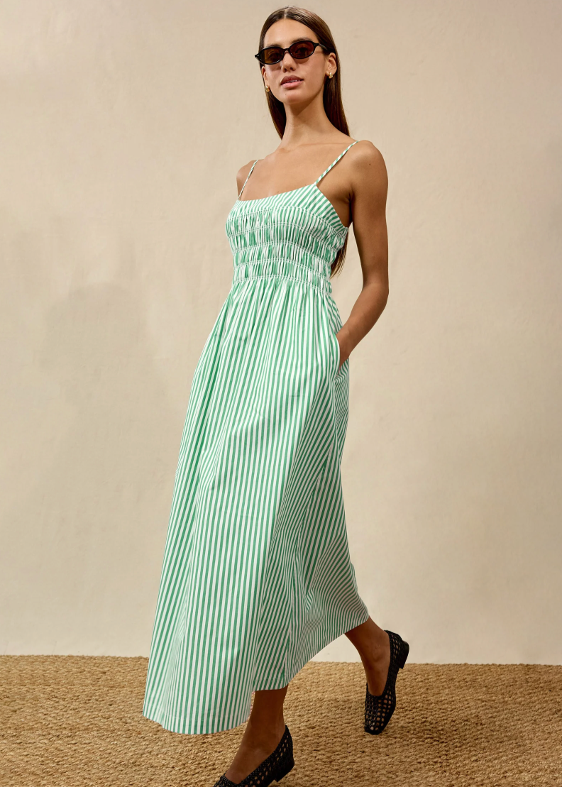 Rails Primrose Dress Emerald Stripe
