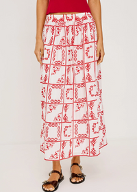 Rails Dax  Skirt Ivory Red Handkerchief