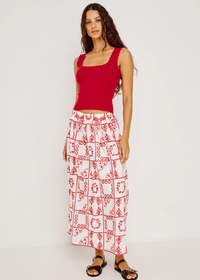 Rails Dax  Skirt Ivory Red Handkerchief