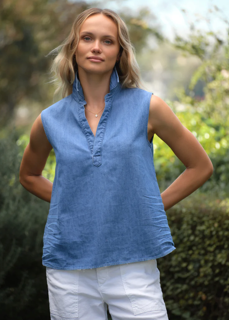 F&E Olivia Popover Denim Tank
