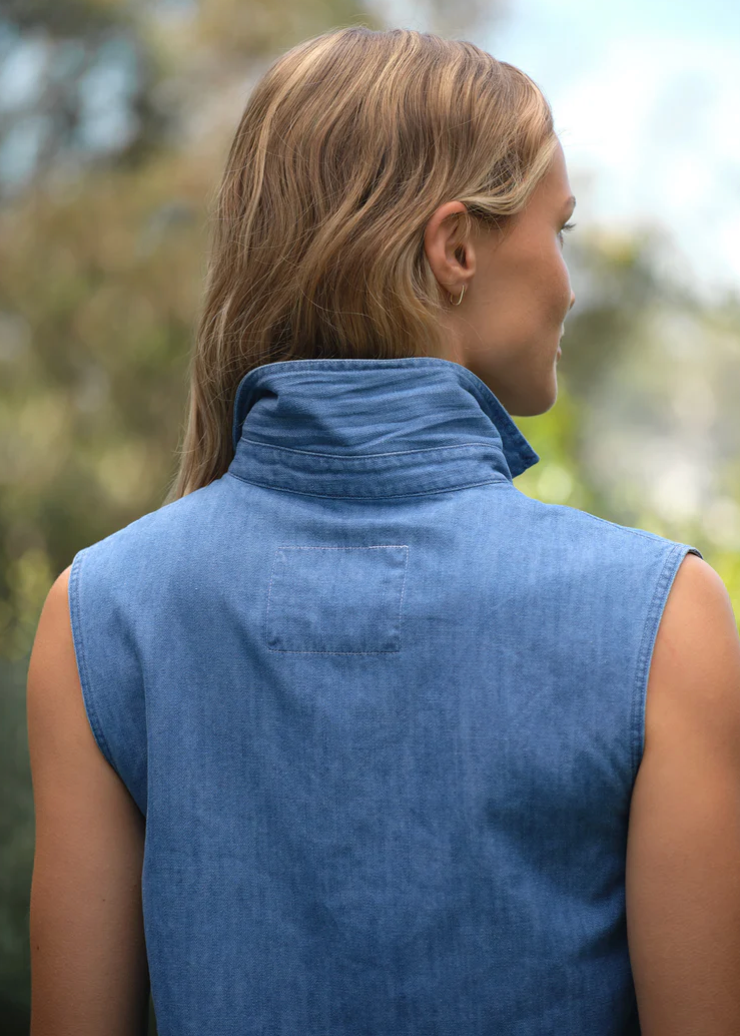 F&E Olivia Popover Denim Tank
