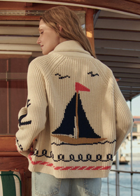 The Great Lodge Cream Sailboat Cardigan