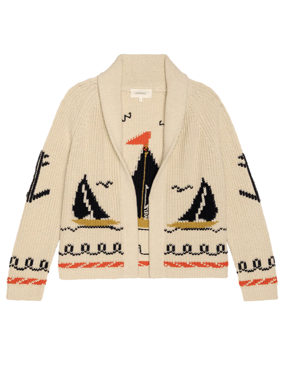 The Great Lodge Cream Sailboat Cardigan