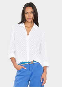 Xirena White Beau Embroidered Shirt