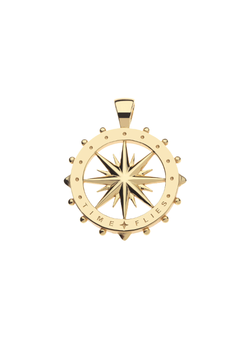Jane Win FOREVER Sundial Cutout Coin Pendant