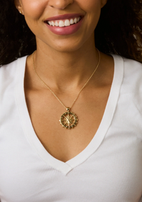 Jane Win FOREVER Sundial Cutout Coin Pendant