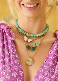 Jane Win FREEDOM Stone Butterfly Necklace in Amazonite