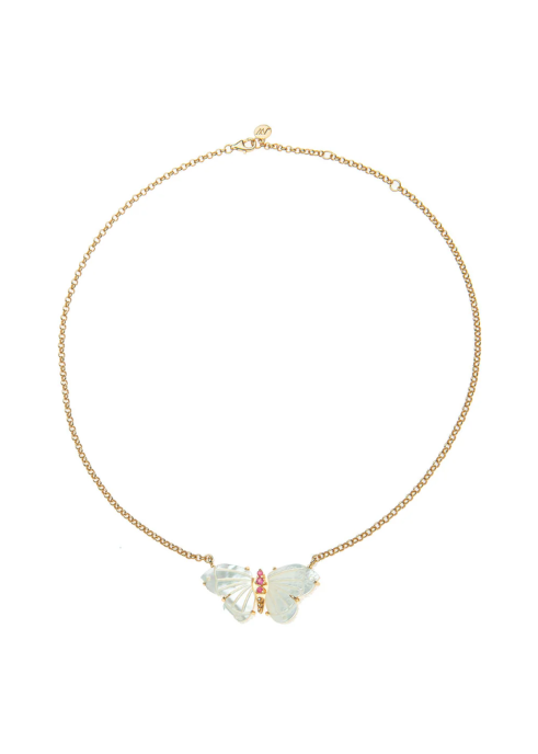 Jane Win FREEDOM Butterfly Necklace in MOP
