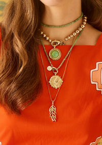 Jane Win Double Wrap Diamond Cut Beaded Necklace in Jade