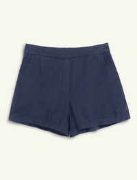 F&E Mae Pull On Short Navy Linen