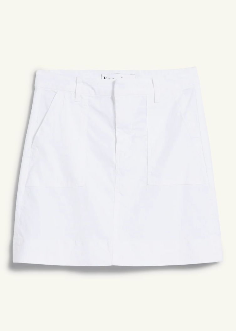 F&E Jameson Utility Linen Skirt White