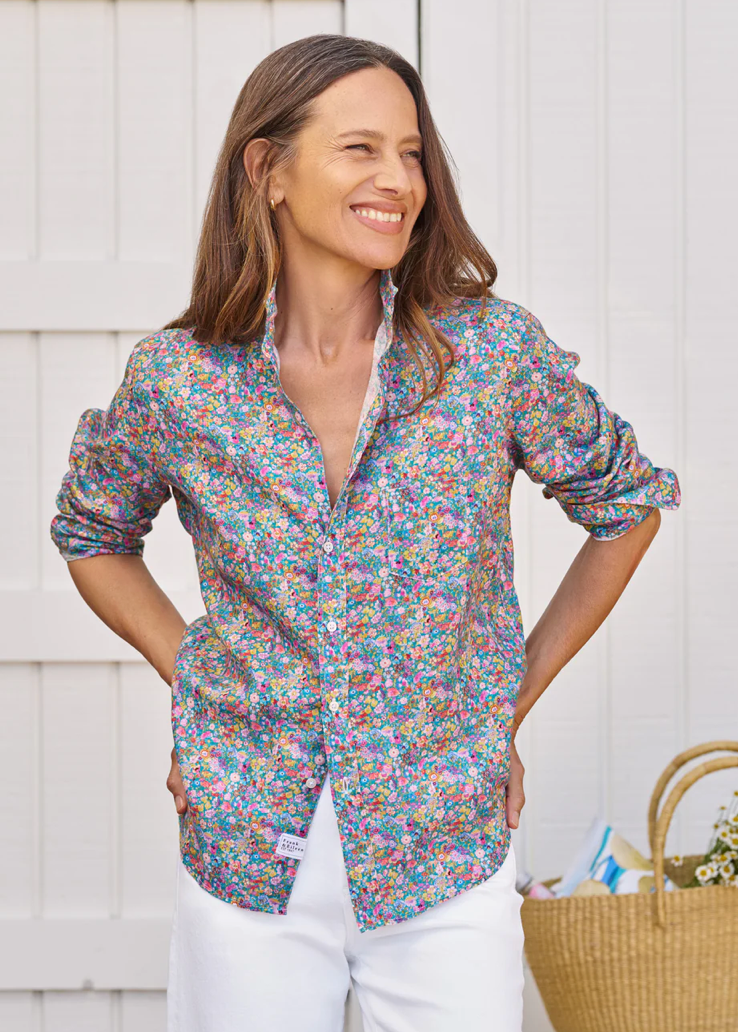 F&E Eileen Linen Multicolor Flowers