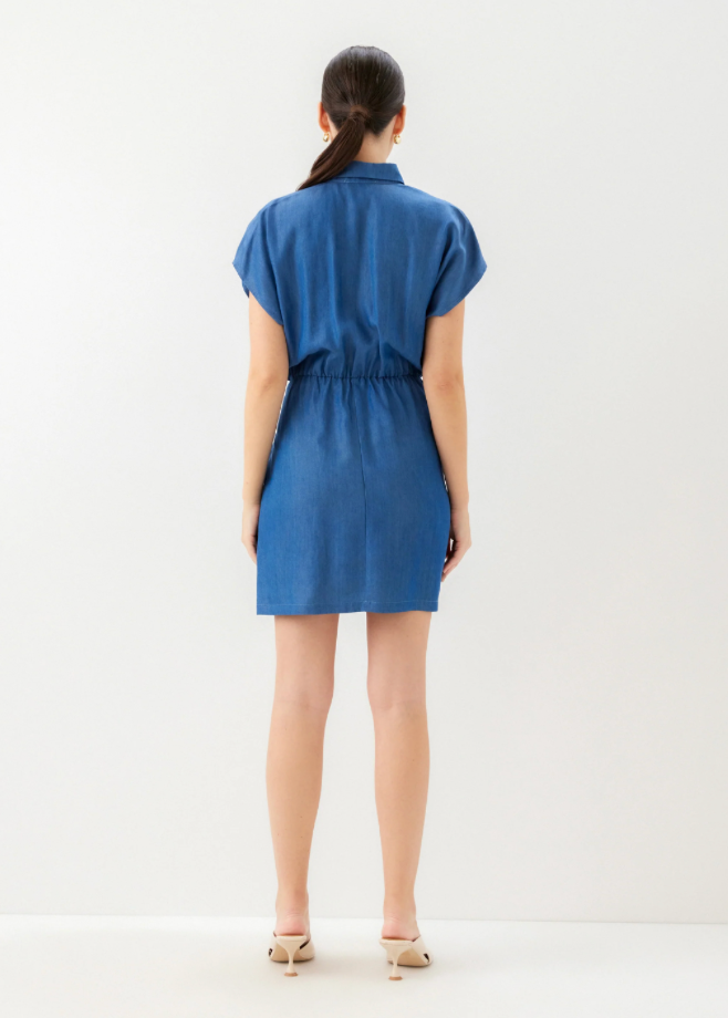 Chambray Side Tie Dress