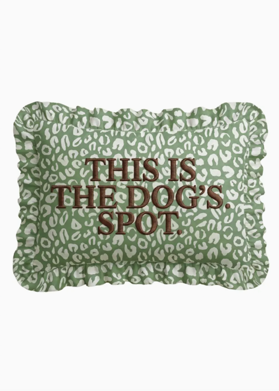 "This Is The Dog's Spot" Ruffled Pillow