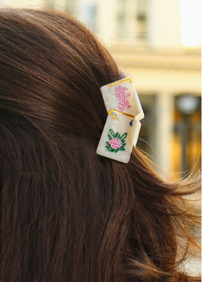 Mini Flower Mahjong Hair Clip
