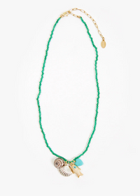 Clare V Beaded Charm Necklace