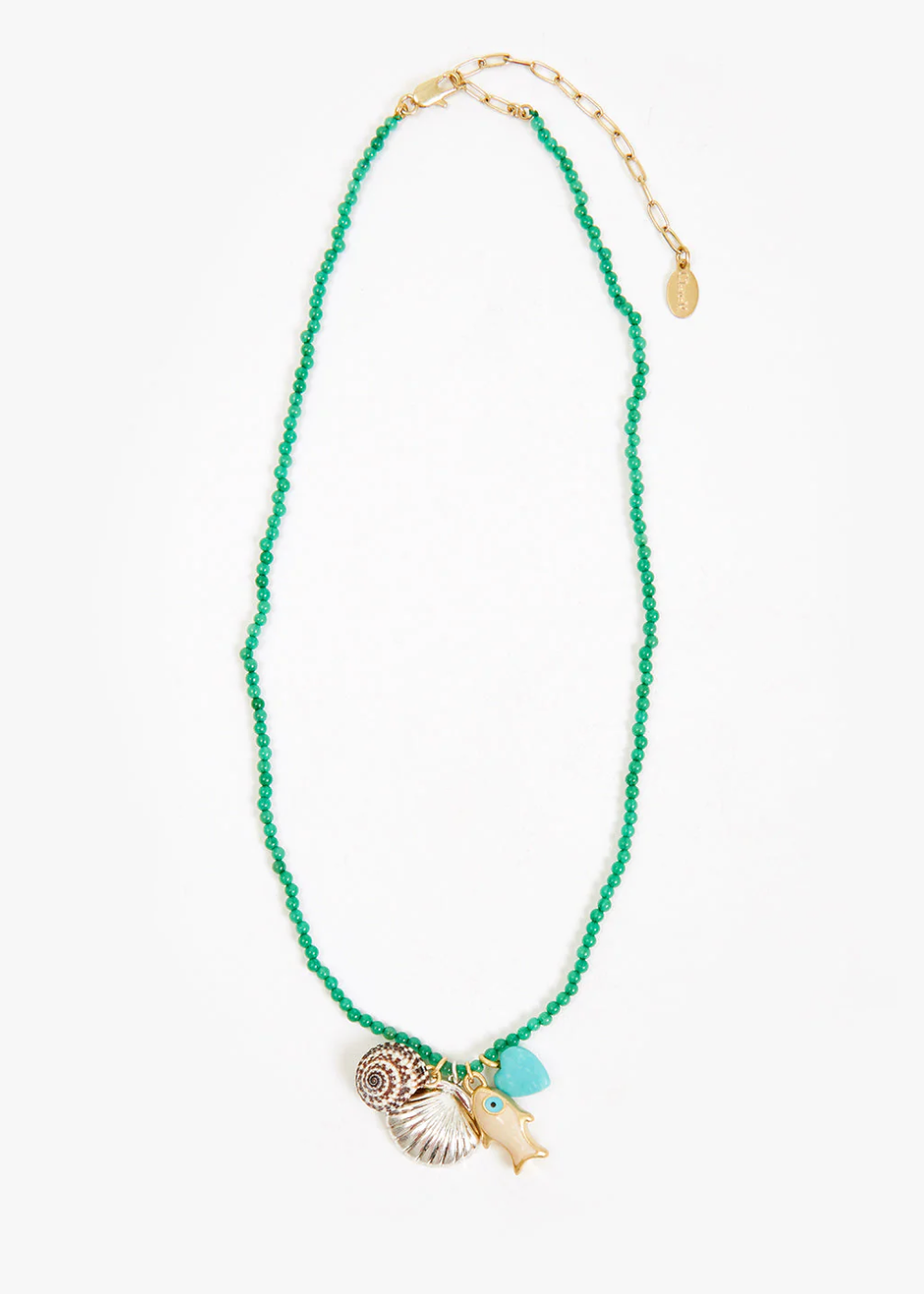 Clare V Beaded Charm Necklace