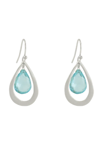 Drop w/ Blue Topaz Earrings