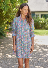 F&E Mary Linen Dress Multicolor Flowers