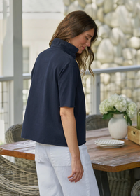 F&E Patty Popover SS Henley Navy