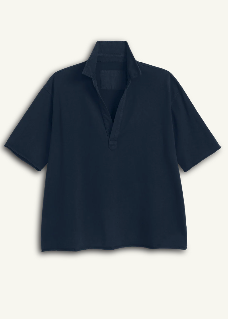 F&E Patty Popover SS Henley Navy