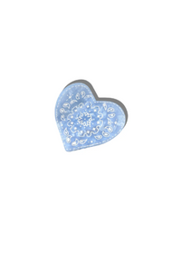 Blue Paisley Heart Claw Hairclip