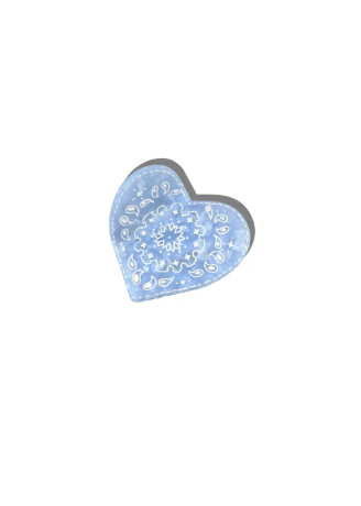 Blue Paisley Heart Claw Hairclip