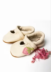 Pink Strawberries Mary Janes Baby Shoes